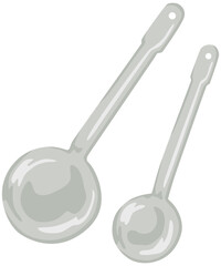 大さじと小さじのイラスト ベクター素材