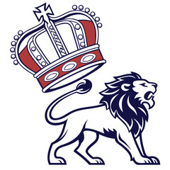 Royal Lion King Logo Crowned Lion Head Mascot Vector | Powerful Regal Animal Symbol for Sports, Luxury, or Branding