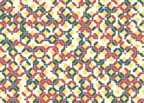 Fototapeta 幾何学的なタイル模様 背景