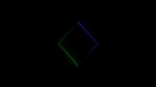 abstract glowing neon rectangle frame animation background 