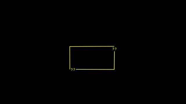 abstrack square icon animation on black screen.Rectangular, square frame, self drawing animation.