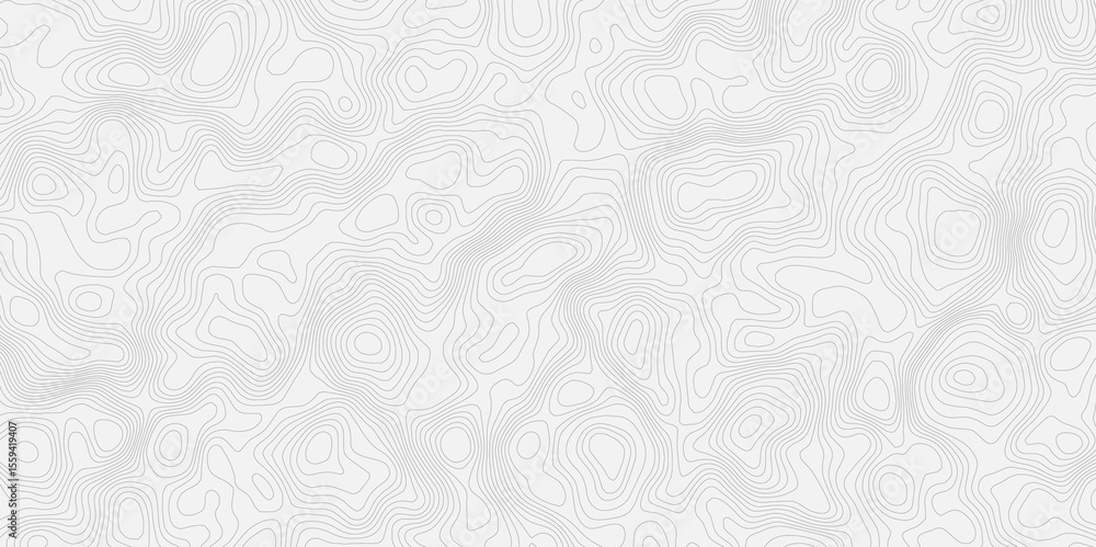 Aufkleber Topographic contour wavey line map illustration with contour lines representing elevation on a white background surface.