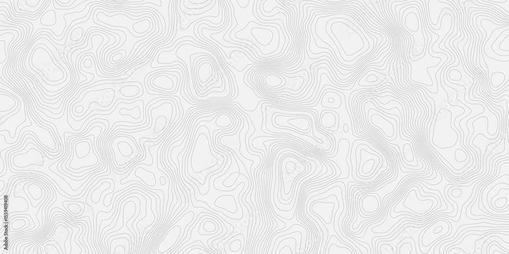 Poster topographic contour wavey line map illustration with contour lines representing elevation on a white