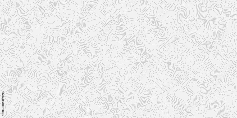 Aufkleber Topographic contour wavey line map illustration with contour lines representing elevation on a white background surface.