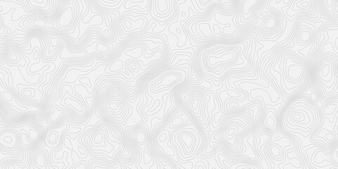 Topographic contour wavey line map illustration with contour lines representing elevation on a white background surface.