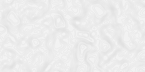 Topographic contour wavey line map illustration with contour lines representing elevation on a white background surface.