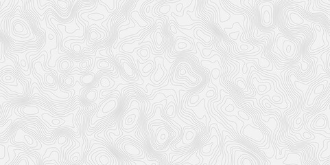 Topographic contour wavey line map illustration with contour lines representing elevation on a white background surface.