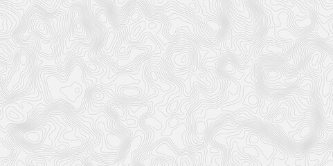 Topographic contour wavey line map illustration with contour lines representing elevation on a white background surface.
