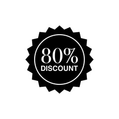 80 Percent Off Discount Vector