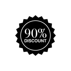 90 Percent Off Discount Vector