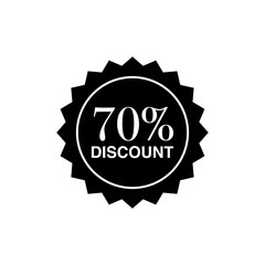 70 Percent Off Discount Vector