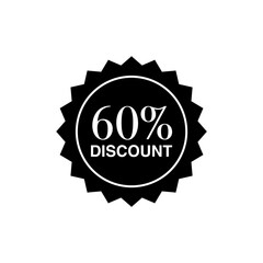 60 Percent Off Discount Vector