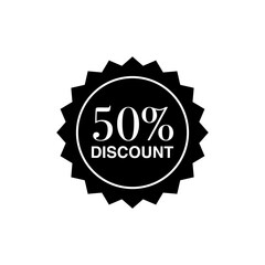 50 Percent Off Discount Vector