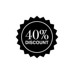 40 Percent Off Discount Vector