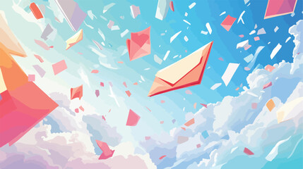 Professional Falling Envelope Email Message Communication Concept Image