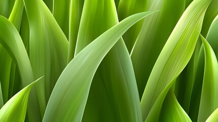 Obraz premium Vibrant Green Grass Blades Close Up Nature Texture