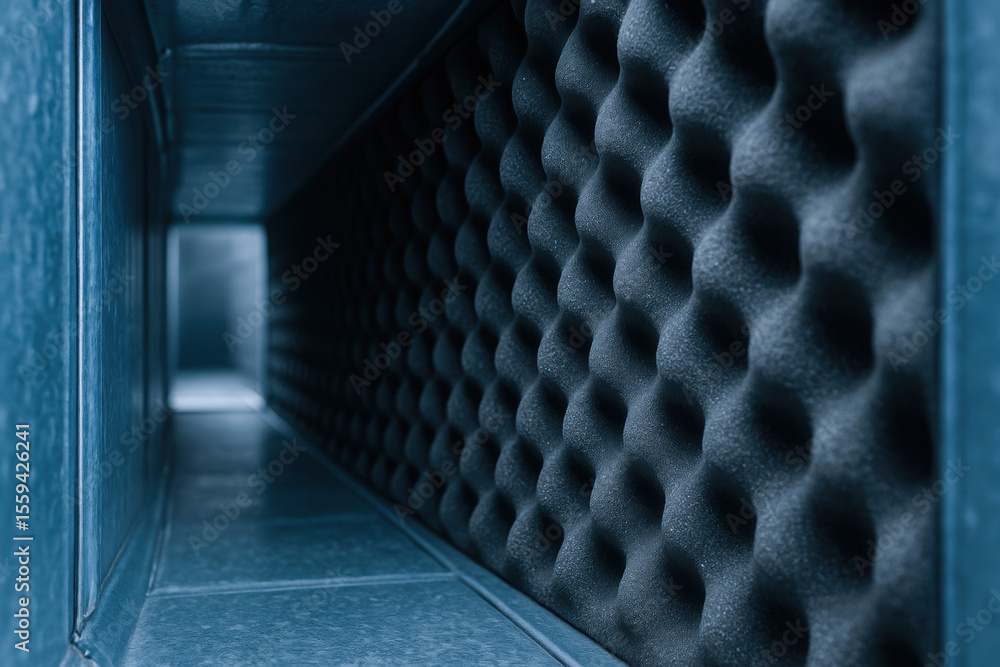 Aufkleber air duct interior with foam lining for soundproofing and noise reduction engineering and industry ap