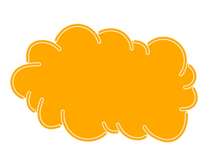 シンプルなカラーの吹き出し　雲形