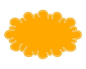 シンプルなカラーの吹き出し　雲形