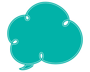 シンプルなカラーの吹き出し　雲形