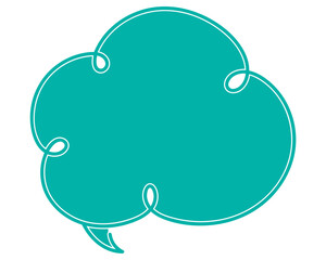 シンプルなカラーの吹き出し　雲形