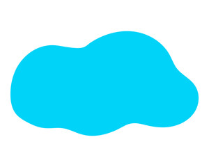 シンプルなカラーの吹き出し　柔らかい線の雲形