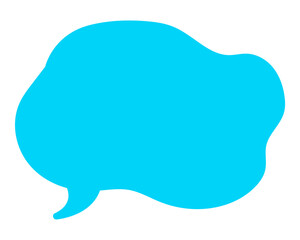 シンプルなカラーの吹き出し　柔らかい線の雲形