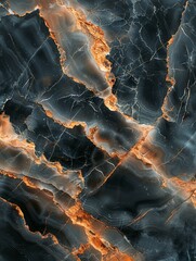 black marble pattern with subtle rose gold veins, polished texture, plain background, realistic style, dramatic studio lighting, rich tones, top-down view with negative space in center