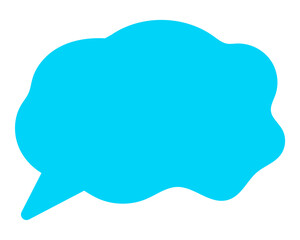 シンプルなカラーの吹き出し　柔らかい線の雲形