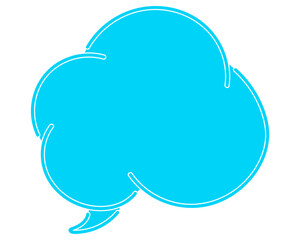 シンプルなカラーの吹き出し　雲形