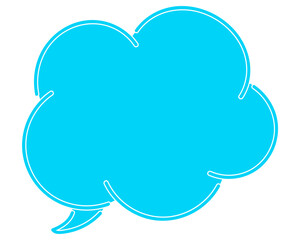 シンプルなカラーの吹き出し　雲形