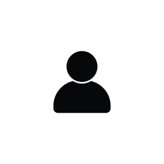 A simple black icon representing a person, suitable for user profiles.