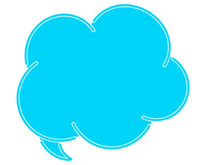 シンプルなカラーの吹き出し　雲形