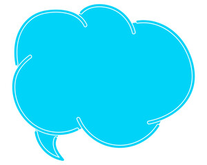 シンプルなカラーの吹き出し　雲形