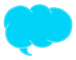 シンプルなカラーの吹き出し　雲形