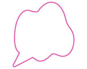 シンプルな吹き出し　柔らかい線の雲形