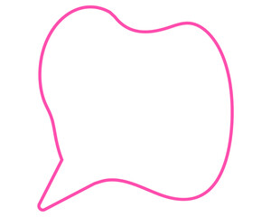 シンプルな吹き出し　柔らかい線の雲形