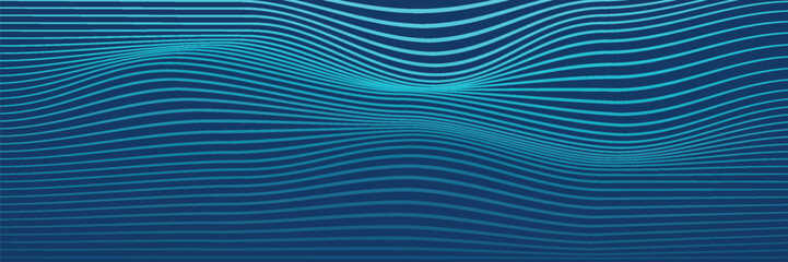 Dark blue halftone dotted abstract background, big data pattern, technology or futuristic visualization, waveform dot texture, music backdrop. ,Beautiful movement with glowing blurred particles.
