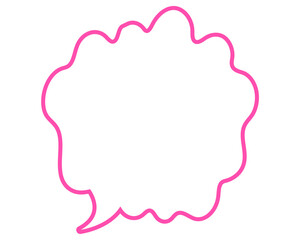 シンプルな吹き出し　柔らかい線の雲形