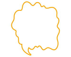 シンプルな吹き出し　柔らかい線の雲形