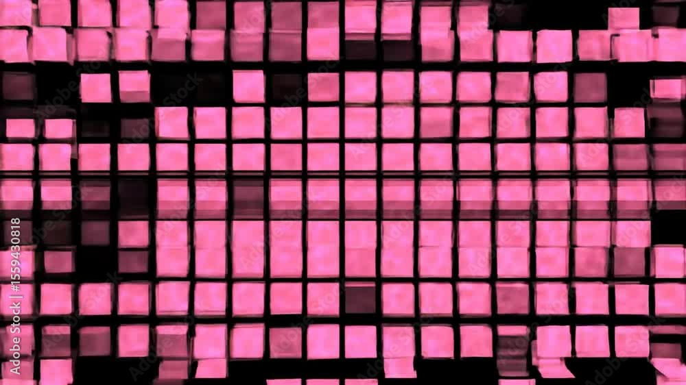 Poster Pink squares arranged into an abstract pattern