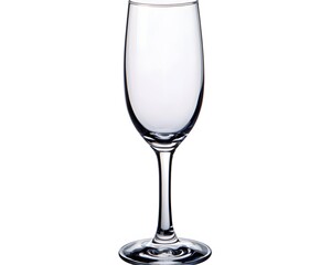 Obraz premium Elegant Empty Champagne Flute Glass on White Background