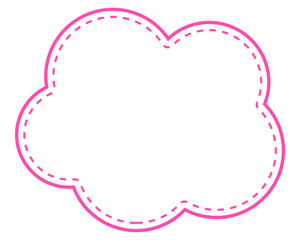シンプルな点線付き吹き出し　雲形
