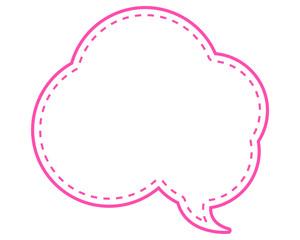 シンプルな点線付き吹き出し　雲形