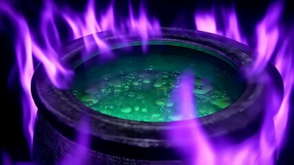 Overhead Shot of Witches' Brew in Cauldron