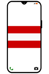 Austria flag on smartphone vertical display