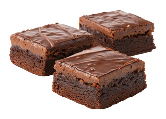 chocolate-brownies on a isolated transparent background