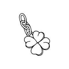 four-leaf clover keychain vector