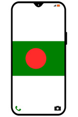 Bangladesh flag on smartphone vertical display