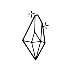 shining crystal gemstone line art
